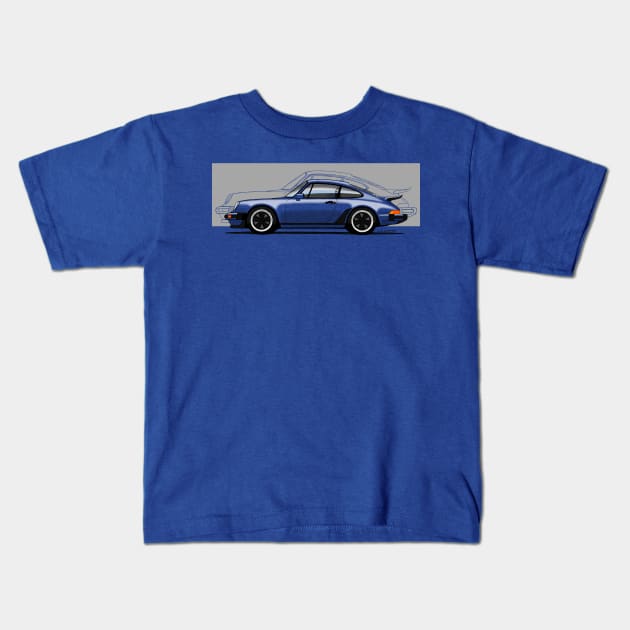 My drawing of the iconic German sports car (for dark backgrounds) Kids T-Shirt by jaagdesign